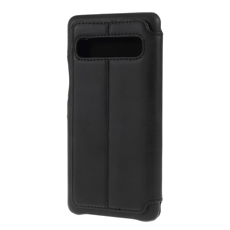 LC.IMEEKE Retro Style Leather Card Holder Shell for Samsung Galaxy S10 5G - Black-6