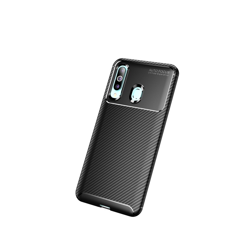 Drop Resistant Carbon Fiber TPU Phone Cover for Samsung Galaxy A60 - Black-2