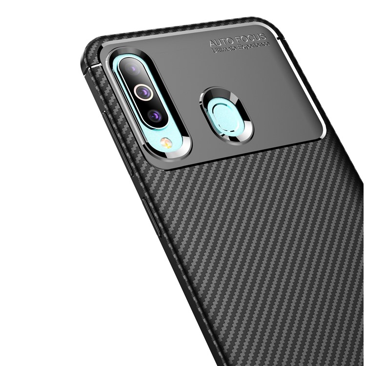 Drop Resistant Carbon Fiber TPU Phone Cover for Samsung Galaxy A60 - Black-3