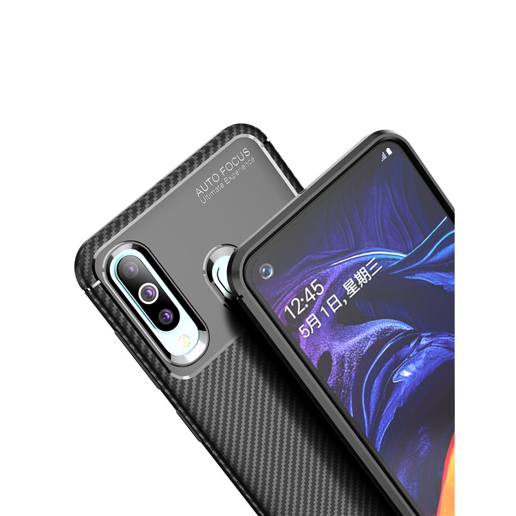 Drop Resistant Carbon Fiber TPU Phone Cover for Samsung Galaxy A60 - Black-6