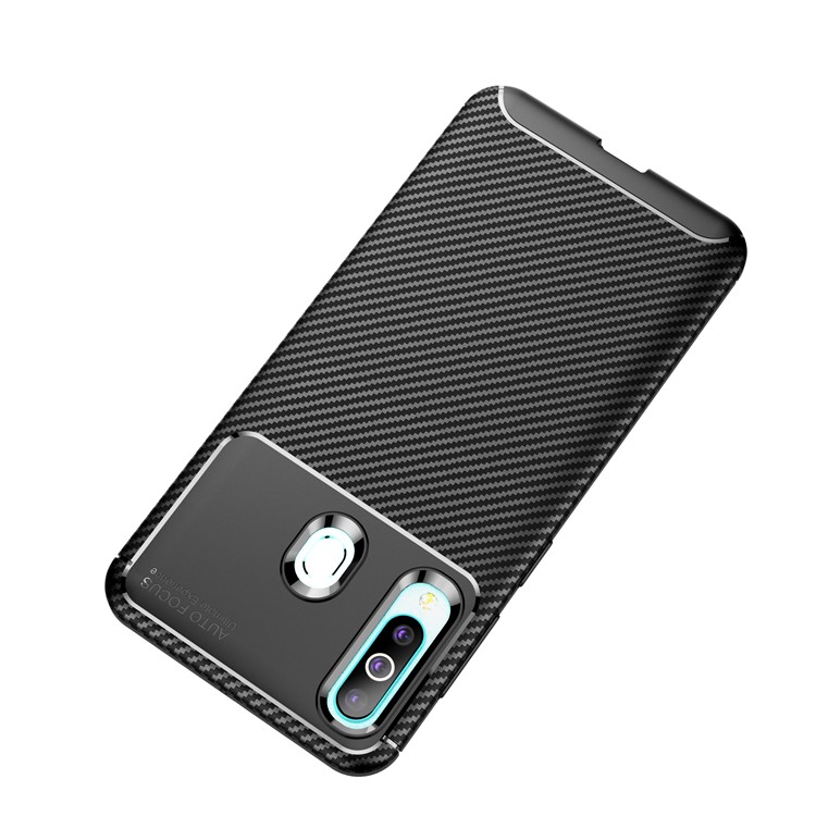 Drop Resistant Carbon Fiber TPU Phone Cover for Samsung Galaxy A60 - Black-7