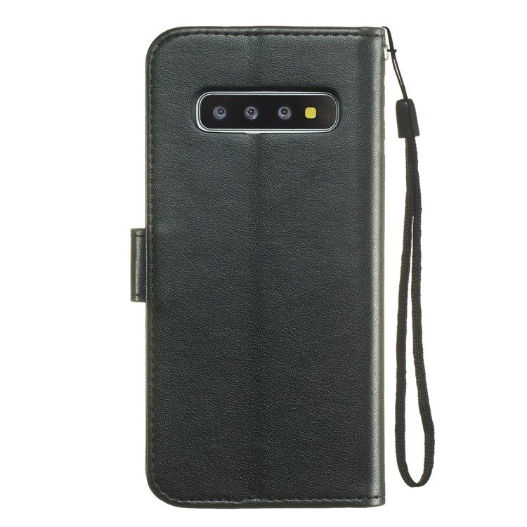 For Samsung Galaxy S10 Imprint Flower Leather Wallet Case Phone Cover - Black-11