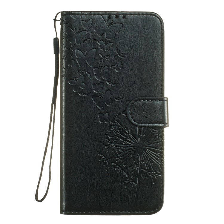 For Samsung Galaxy S10 Imprint Flower Leather Wallet Case Phone Cover  - Black-2