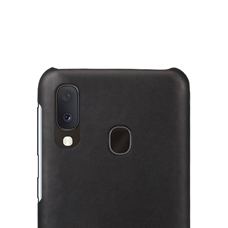 Crazy Horse PU Leather Coated Plastic Case for Samsung Galaxy A20e - Black-3