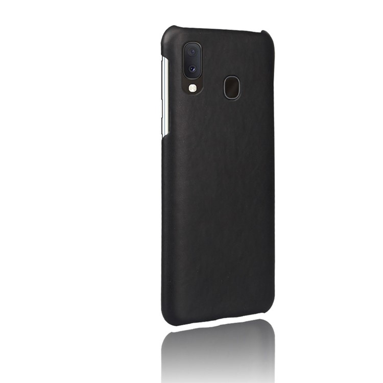 Crazy Horse PU Leather Coated Plastic Case for Samsung Galaxy A20e - Black-4