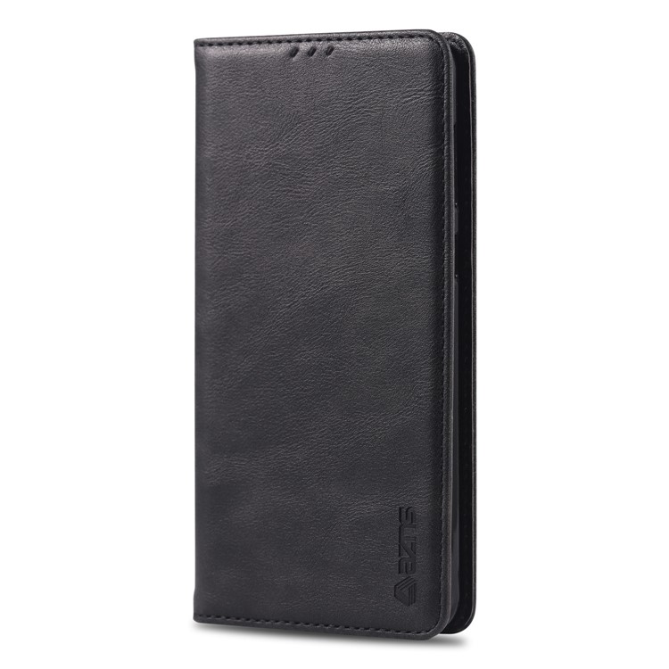 AZNS Retro Style PU Leather Card Holder Case for Samsung Galaxy A60 - Black-2