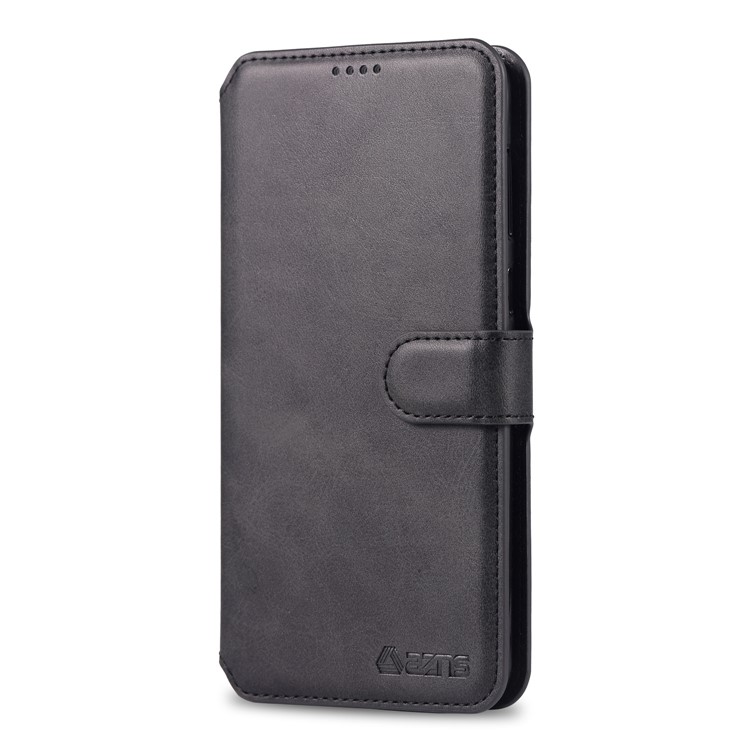 AZNS Leather Wallet Phone Case Cover for Samsung Galaxy A60 - Black-2