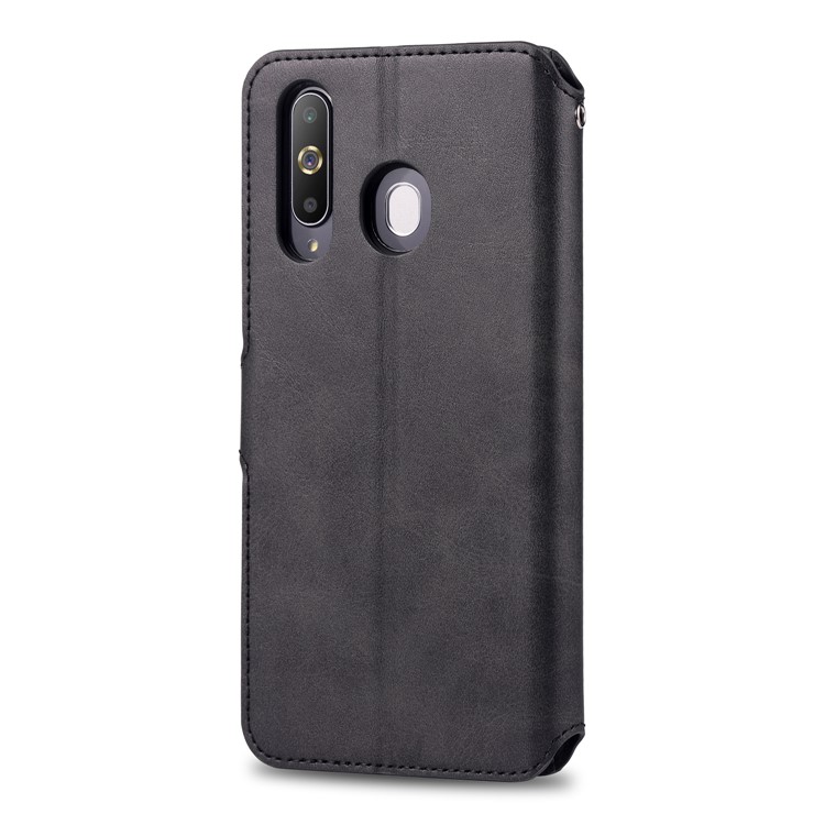 AZNS Leather Wallet Phone Case Cover for Samsung Galaxy A60 - Black-3