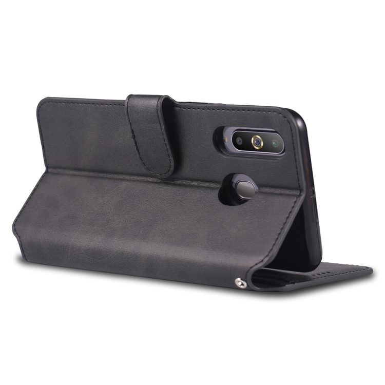 AZNS Leather Wallet Phone Case Cover for Samsung Galaxy A60 - Black-5