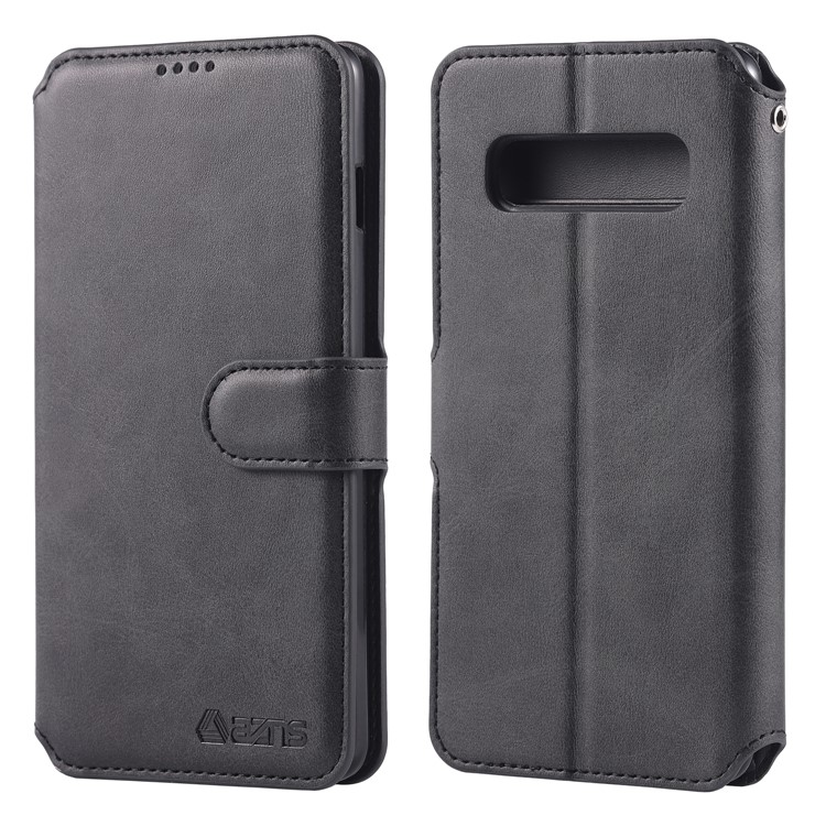 AZNS Wallet Leather Phone Case for Samsung Galaxy S10 5G - Black-1