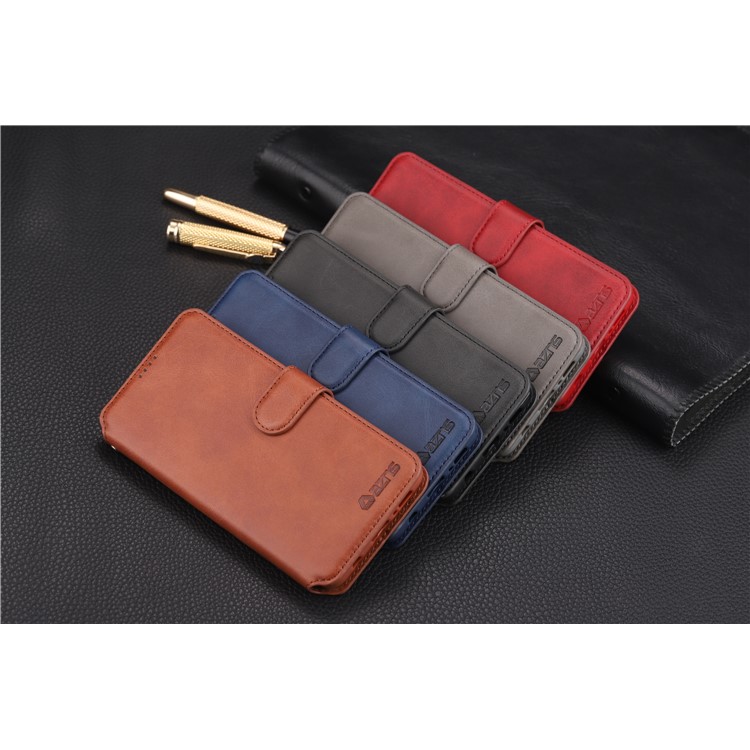 AZNS Wallet Leather Phone Case for Samsung Galaxy S10 5G - Black-8