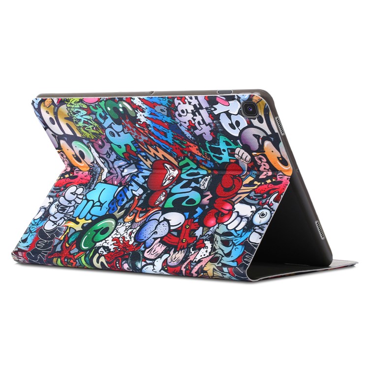 Pattern Printing PU Leather Stand Smart Cover for Samsung Galaxy Tab S5e SM-T720 / SM-T725 - Graffiti Pattern-6