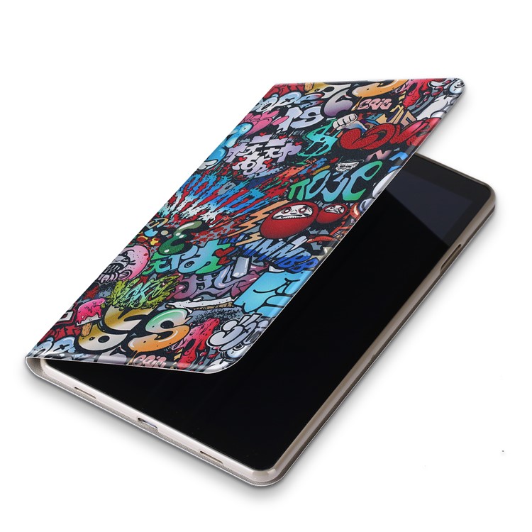 Pattern Printing PU Leather Stand Smart Cover for Samsung Galaxy Tab S5e SM-T720 / SM-T725 - Graffiti Pattern-7