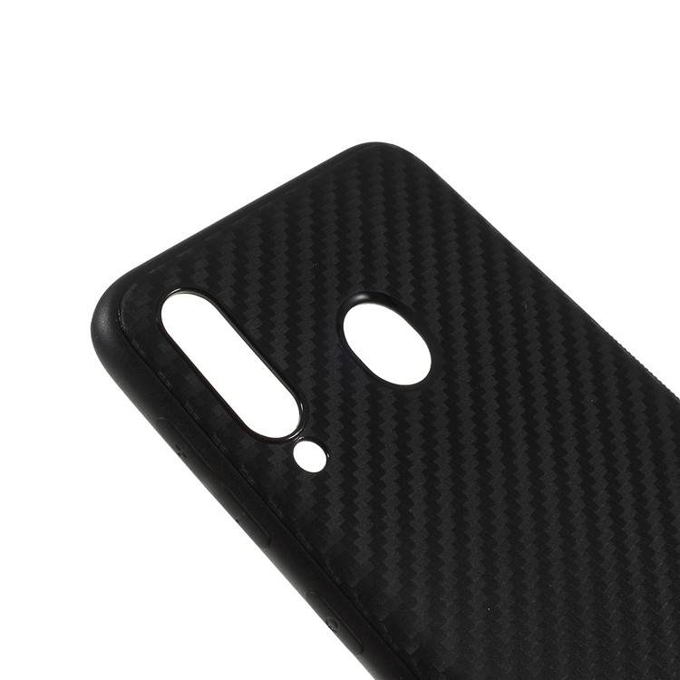 Carbon Fiber Brushed TPU Mobile Phone Casing for Samsung Galaxy M30 - Black-4