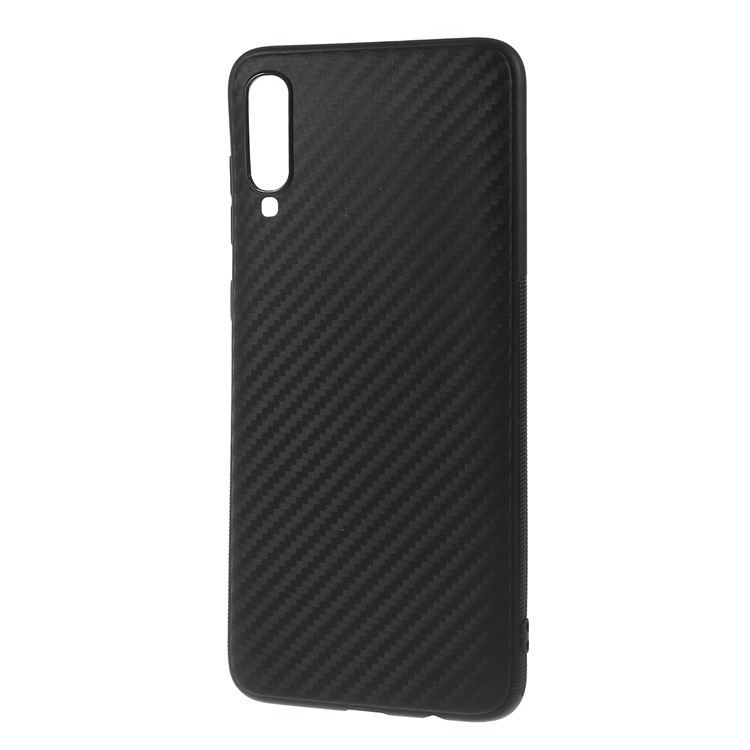 Carbon Fiber Brushed TPU Mobile Phone Casing for Samsung Galaxy A70 - Black-2