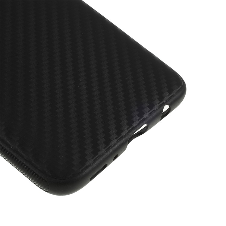 Carbon Fiber Brushed TPU Mobile Phone Casing for Samsung Galaxy A70 - Black-5