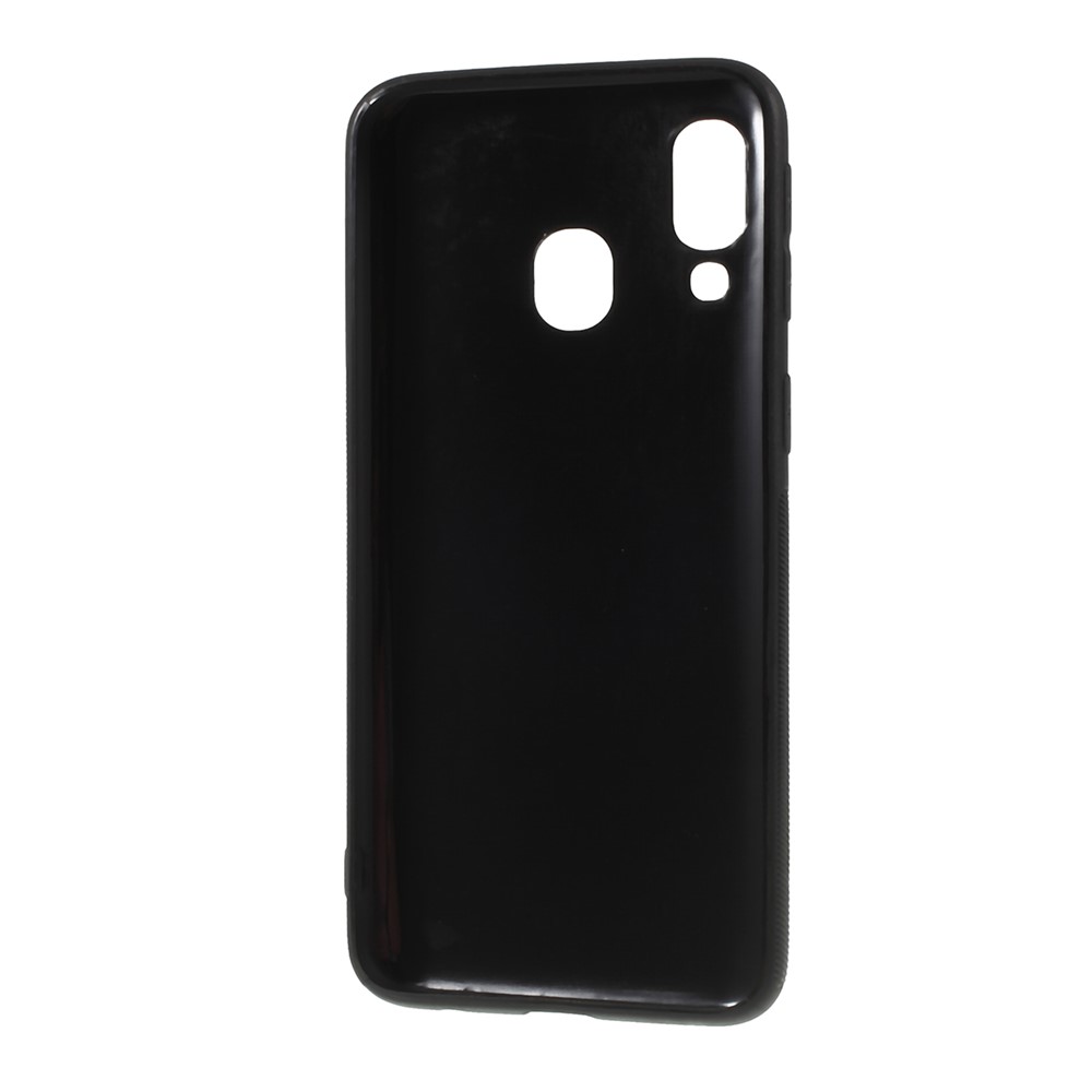 Carbon Fiber Brushed TPU Mobile Phone Shell for Samsung Galaxy A40 - Black-3