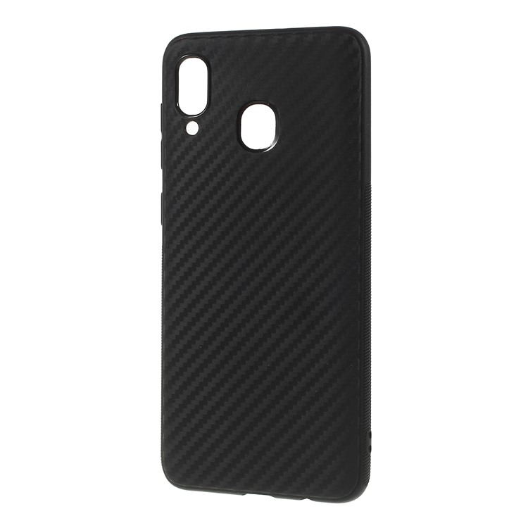 Carbon Fiber Brushed TPU Phone Casing for Samsung Galaxy A30/A20 - Black-2