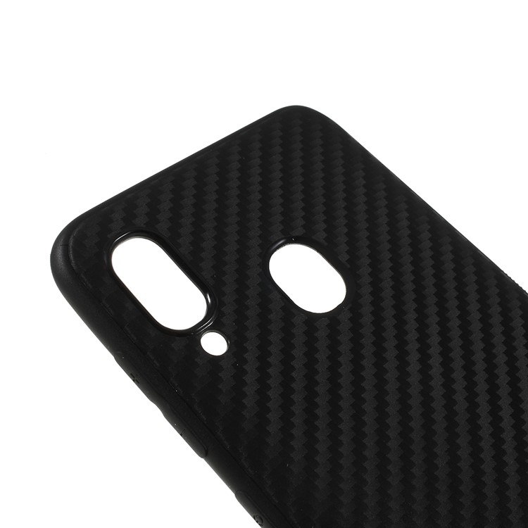 Carbon Fiber Brushed TPU Phone Casing for Samsung Galaxy A30/A20 - Black-4