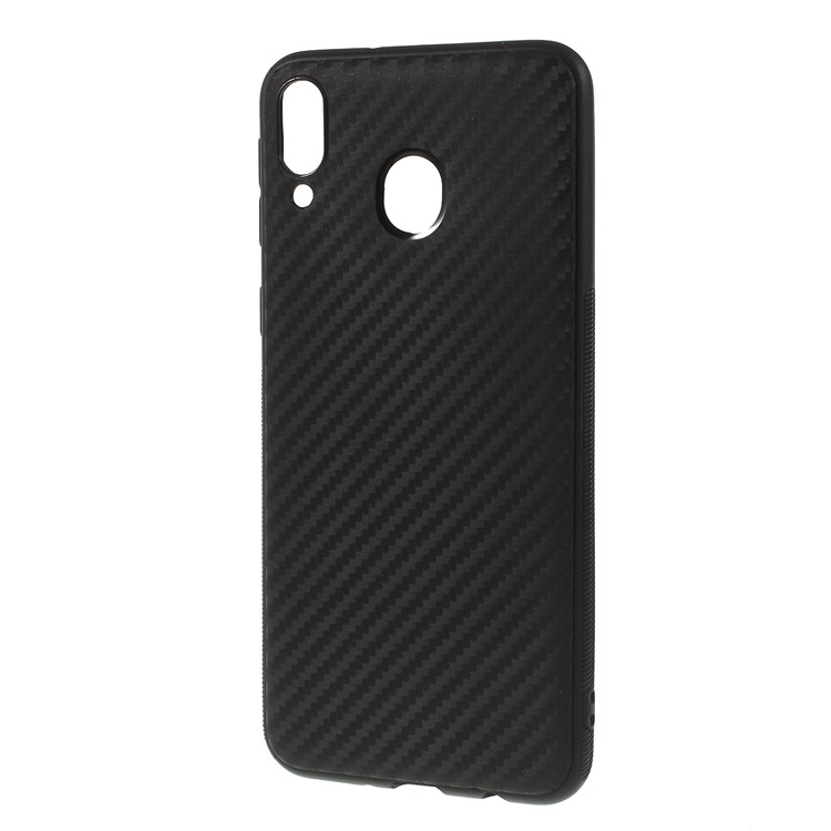 Carbon Fiber Brushed TPU Mobile Phone Casing for Samsung Galaxy M20 - Black-2