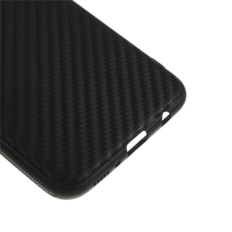 Carbon Fiber Brushed TPU Mobile Phone Casing for Samsung Galaxy M20 - Black-5