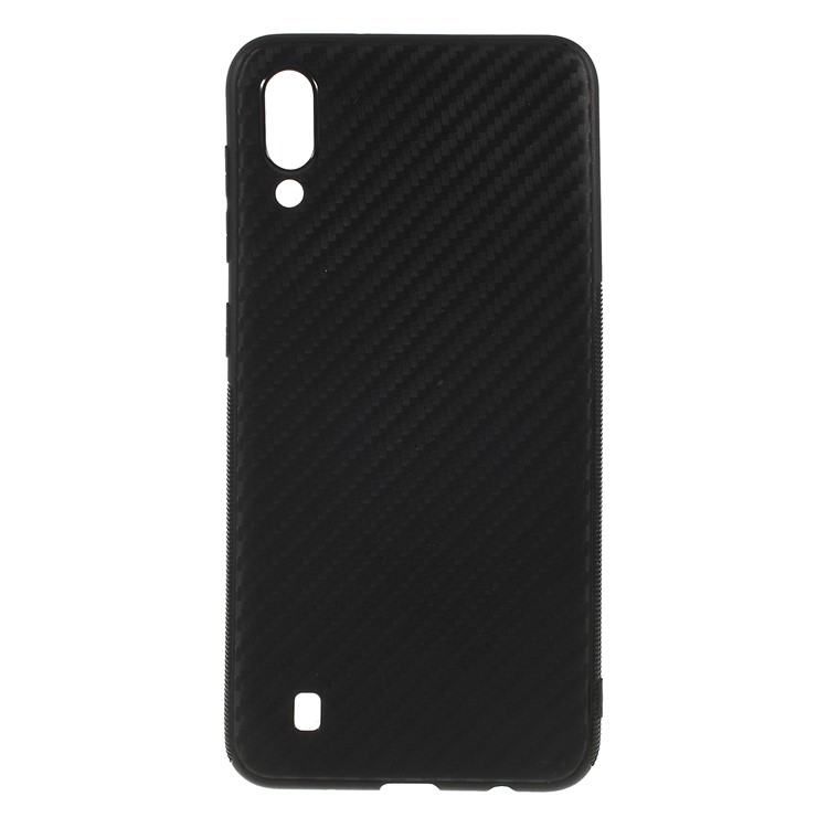 Carbon Fiber Brushed TPU Mobile Phone Cover for Samsung Galaxy M10 - Black-1