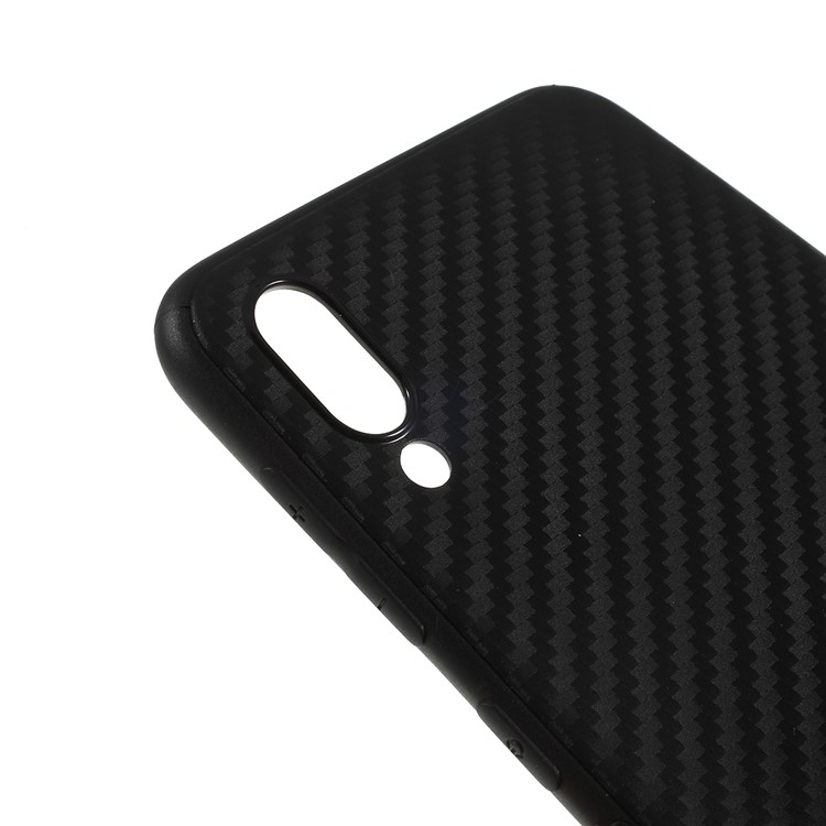 Carbon Fiber Brushed TPU Mobile Phone Cover for Samsung Galaxy M10 - Black-4