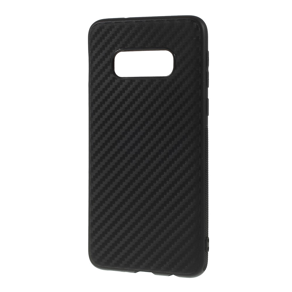 Carbon Fiber Brushed TPU Phone Casing Shell for Samsung Galaxy S10e - Black-2