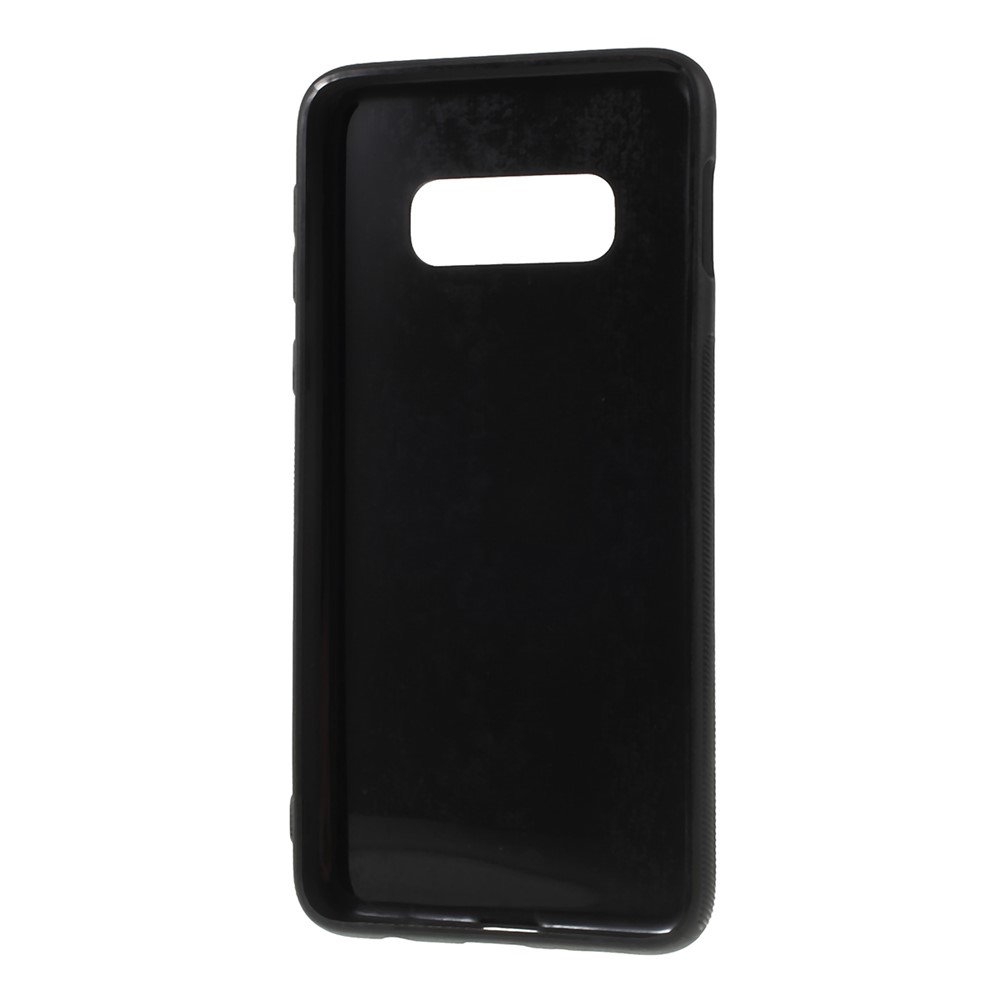 Carbon Fiber Brushed TPU Phone Casing Shell for Samsung Galaxy S10e - Black-3