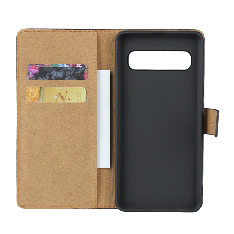 Genuine Leather Wallet Stand Cell Phone Case Cover for Samsung Galaxy S10 5G-5