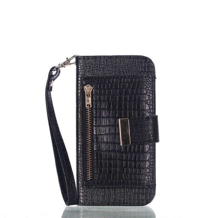 

Zip Wallet Crocodile Pattern Leather Phone Case for Samsung Galaxy S10e - Black, Galaxy S10e