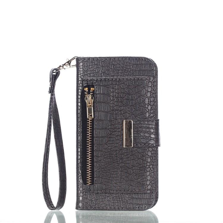 

Zip Wallet Crocodile Pattern Leather Phone Case for Samsung Galaxy S10e - Grey, Galaxy S10e