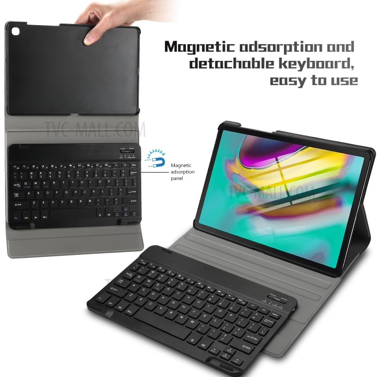 For Samsung Galaxy Tab S5e SM-T720 Bluetooth Keyboard and Detachable Leather Cover - Black-7