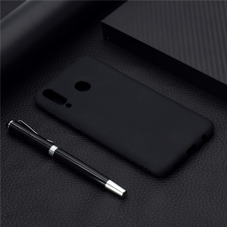 Solid Color Matte TPU Soft Mobile Phone Cover for Samsung Galaxy M30 - Black-6