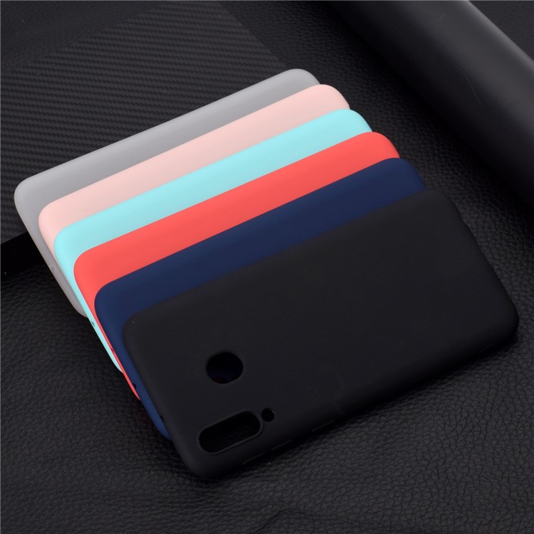 Solid Color Matte TPU Soft Mobile Phone Cover for Samsung Galaxy M30 - Black-7