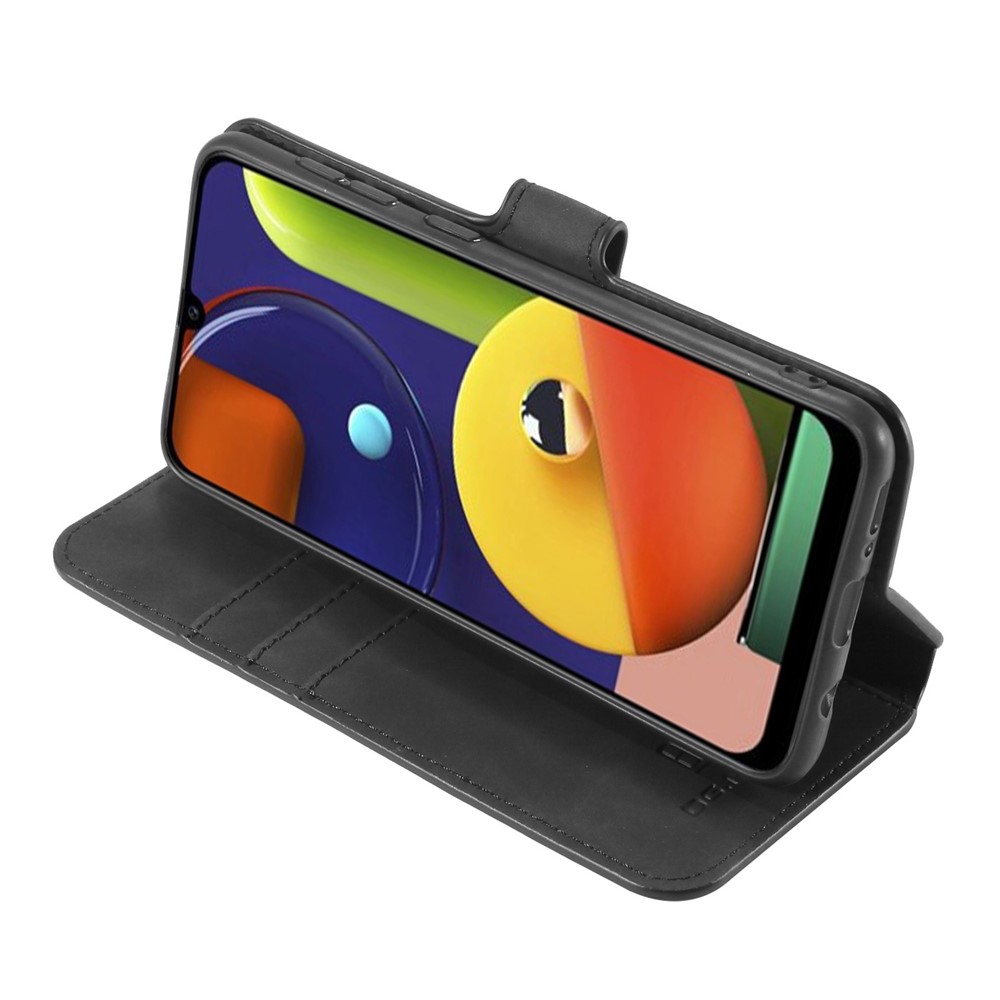 DG.MING Retro Style Wallet Leather Stand Case for Samsung Galaxy A50/A50s/A30s - Black-3