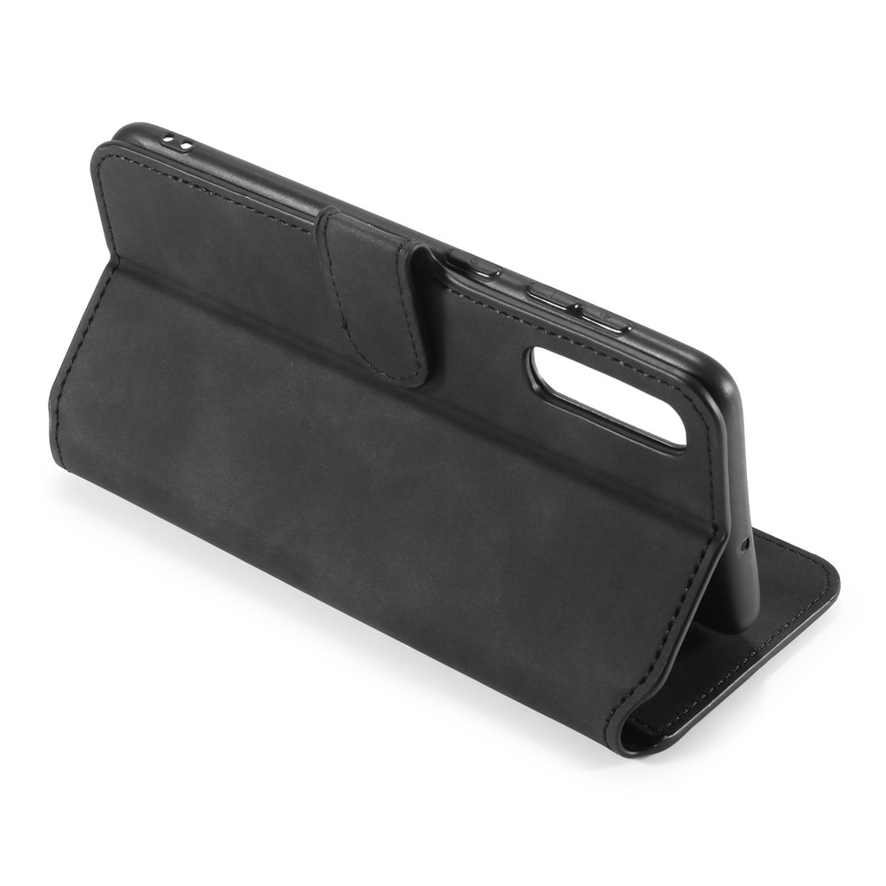 DG.MING Retro Style Wallet Leather Stand Case for Samsung Galaxy A50/A50s/A30s - Black-4
