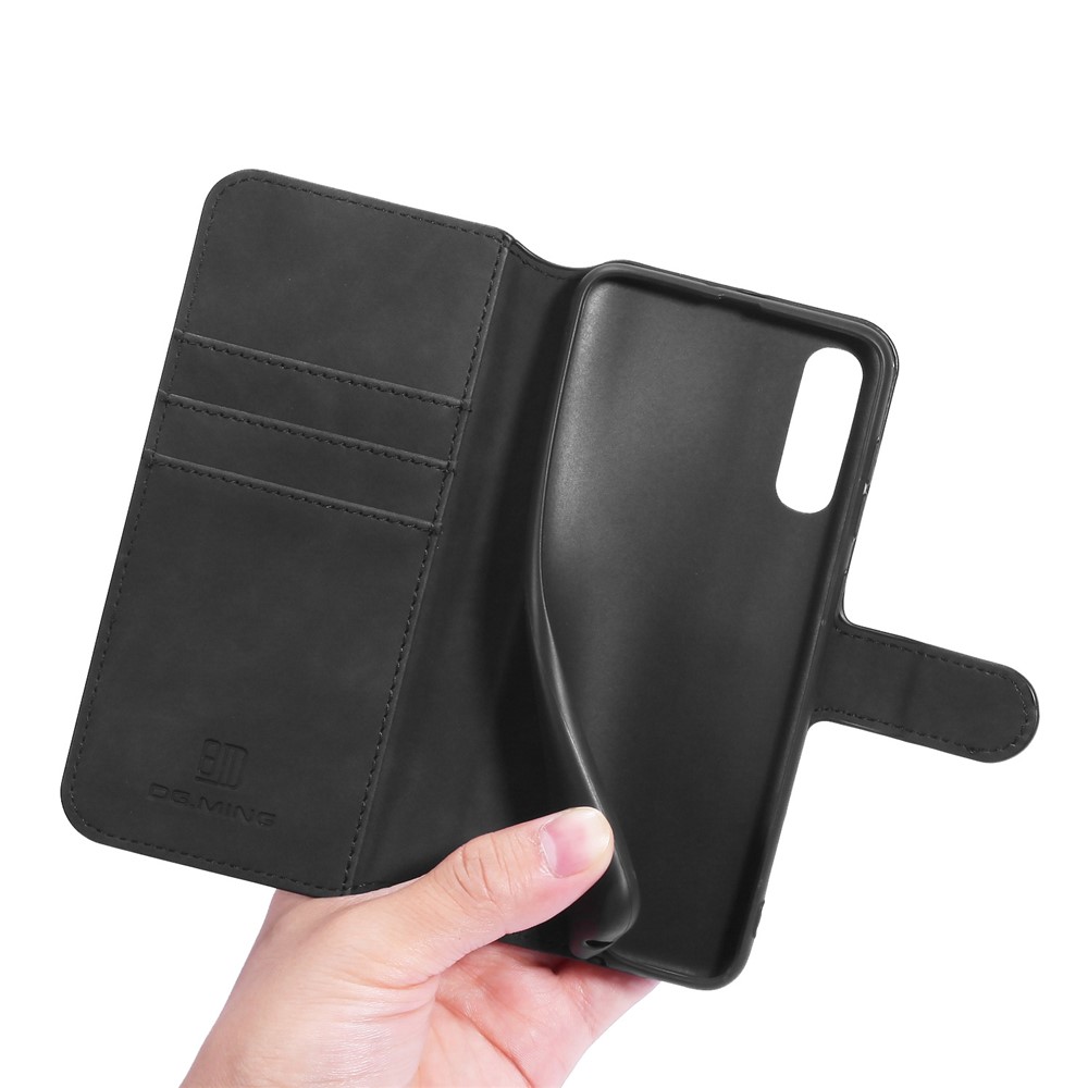 DG.MING Retro Style Wallet Leather Stand Case for Samsung Galaxy A50/A50s/A30s - Black-5