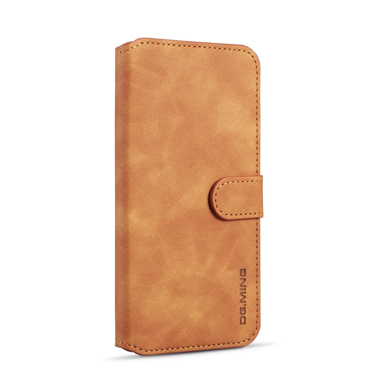 Dg. Case de Cuero de Billetera de Estilo Retro Ming Para Samsung Galaxy A10 - Marrón