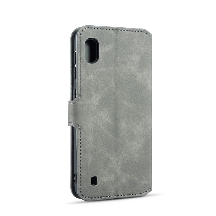 DG.MING Retro Style Wallet Leather Stand Case for Samsung Galaxy A10 - Grey-3