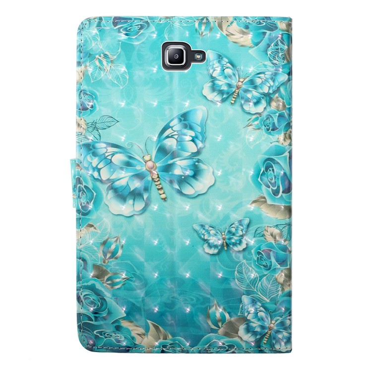 3D Embossed Leather Wallet Tablet Case for Samsung Galaxy Tab A 10.1 (2016) T580 / T585 - Crystal Butterfly-3