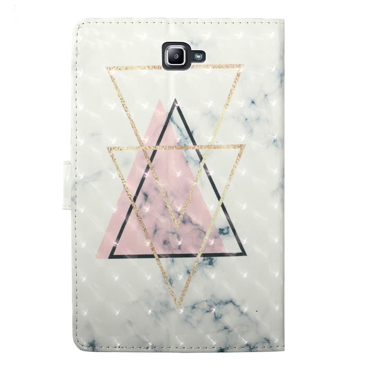 3D Embossed Leather Wallet Tablet Case for Samsung Galaxy Tab A 10.1 (2016) T580 / T585 - Triangle-3