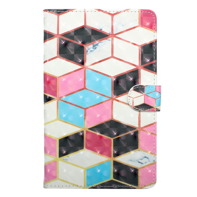 3D Embossed Leather Wallet Tablet Case for Samsung Galaxy Tab A 10.1 (2016) T580 / T585 - Colorful Rhombus-2
