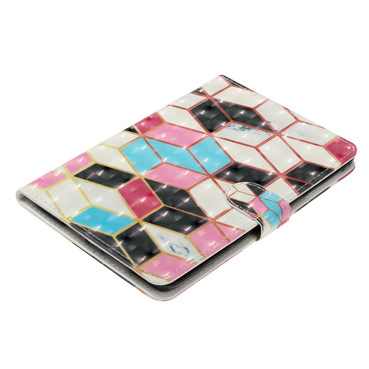 3D Embossed Leather Wallet Tablet Case for Samsung Galaxy Tab A 10.1 (2016) T580 / T585 - Colorful Rhombus-4