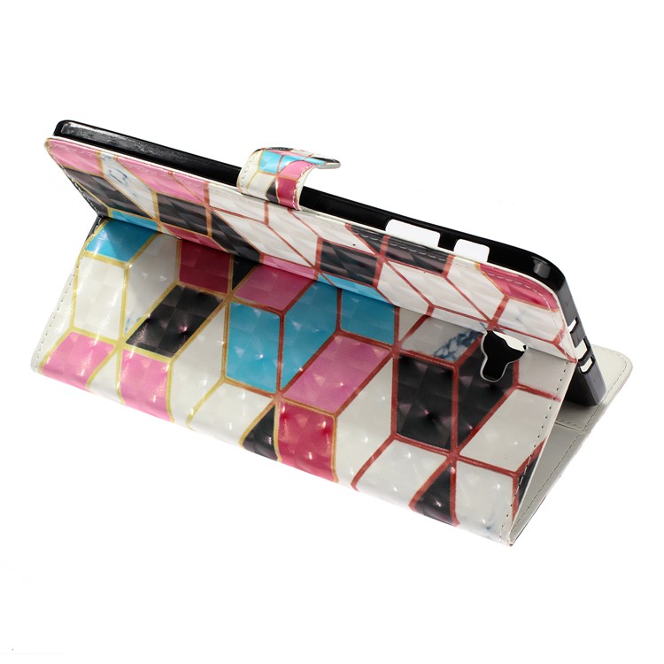 3D Embossed Leather Wallet Tablet Case for Samsung Galaxy Tab A 10.1 (2016) T580 / T585 - Colorful Rhombus-5