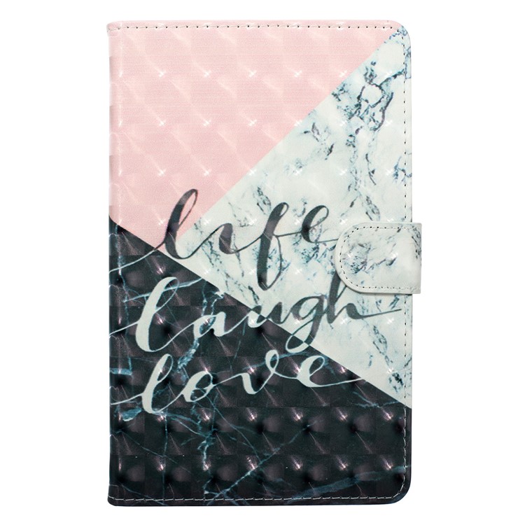 3D Embossed Leather Wallet Tablet Case for Samsung Galaxy Tab A 10.1 (2016) T580 / T585 - Life Laugh Love-2