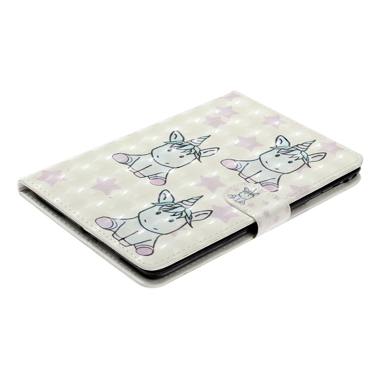 3D Embossed Leather Wallet Tablet Case for Samsung Galaxy Tab A 10.1 (2016) T580 / T585 - Stars and Unicorns-4