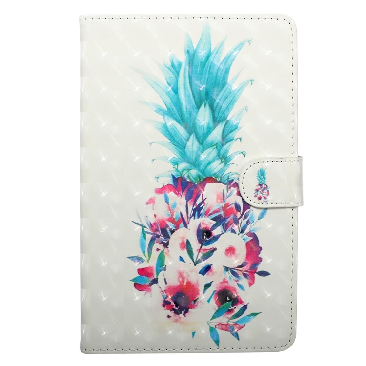 3D Embossed Leather Wallet Tablet Case for Samsung Galaxy Tab A 10.1 (2016) T580 / T585 - Pineapple-2