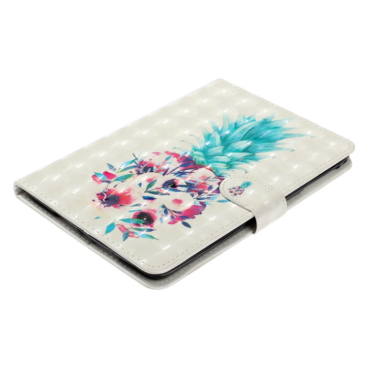 3D Embossed Leather Wallet Tablet Case for Samsung Galaxy Tab A 10.1 (2016) T580 / T585 - Pineapple-4