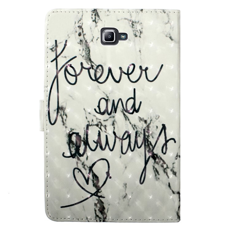 3D Embossed Leather Wallet Tablet Case for Samsung Galaxy Tab A 10.1 (2016) T580 / T585 - Forever and Always-3